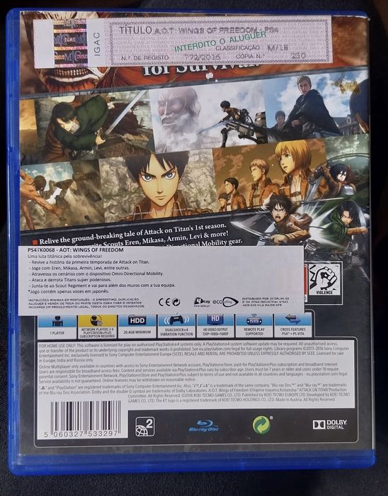 AOT - Wings Of Freedom PS4