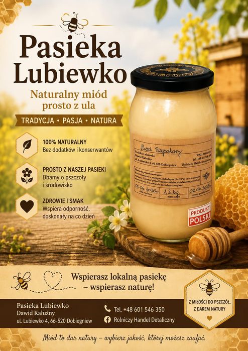 Miód rzepakowy- 0,9l
