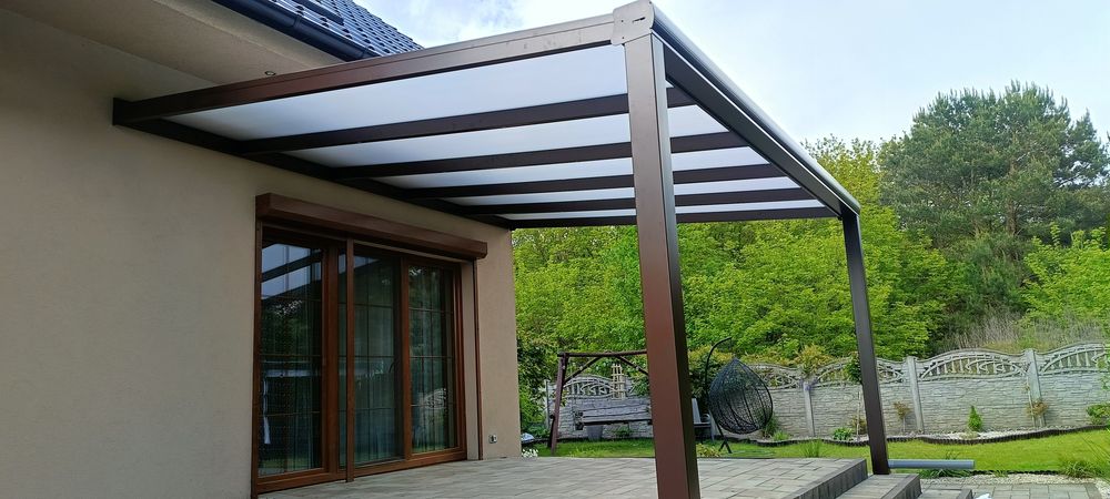 Zadaszenia tarasowe aluminiowe 3*2.5 Poliwęglan mleczny 16mm Niska cen
