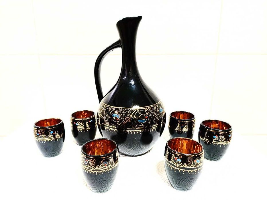 Conjunto de jarra licoreira com 6 copos de shot