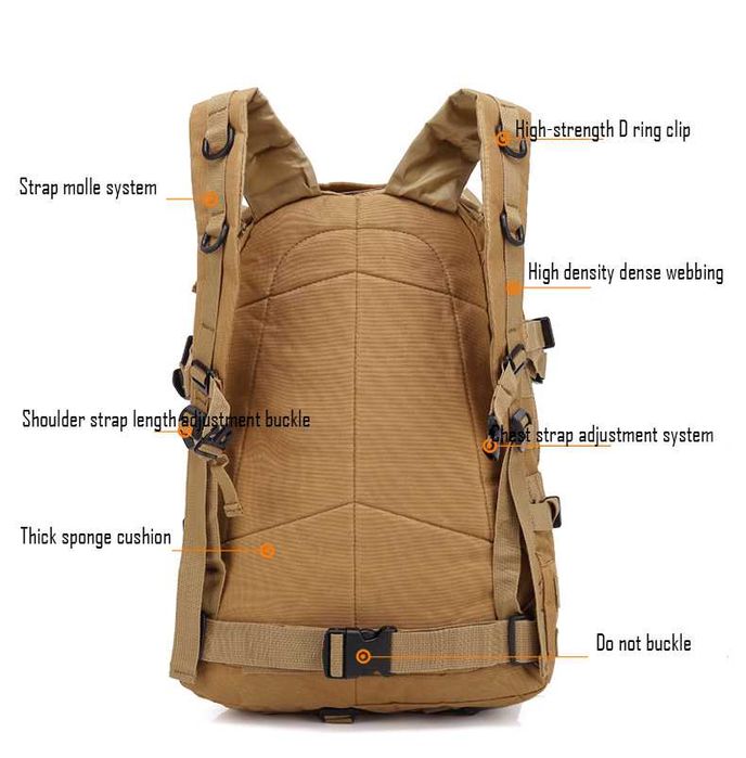 Mochila mala militar tactica 40L à prova de agua NOVO