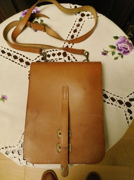 torba skóra skórzana myśliwska raportówka 1955rok wojskowa