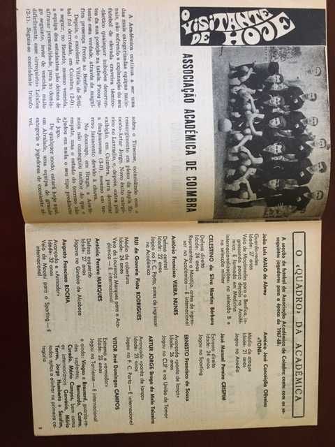 Futebol - Programa de Jogo - Época 1967/1968 - Sporting vs Académica