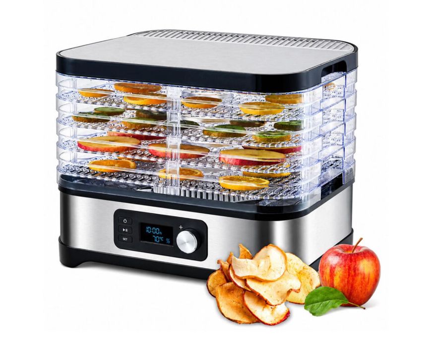 Suszarka do Grzybów Owoców Warzyw Ziół 400W 5 Sit Timer LCD Termoobieg