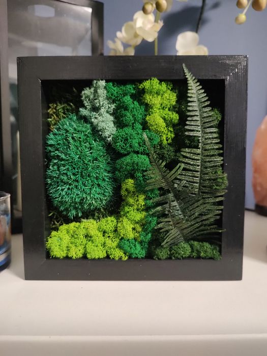 Obraz z mchu prezent dzień kobiet mech chrobotek 20x20 cm 3D