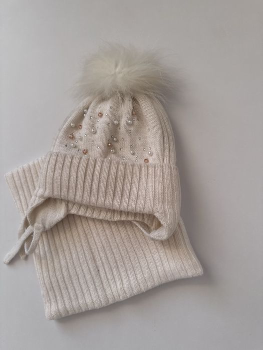 Зимняя шапка, шарф. Зимова шапка+снуд. Комплект шапка та хомут 2-3г.