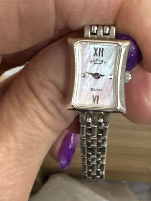 Rotary Elite – damski zegarek srebro 925, Swiss Made (nie działa)