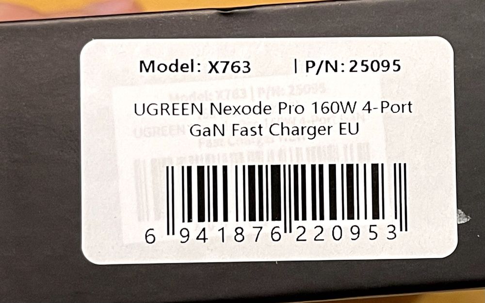 UGREEN 160w GaN. 4 порти швидкий зарядний пристрій Nexode X763 (25095)