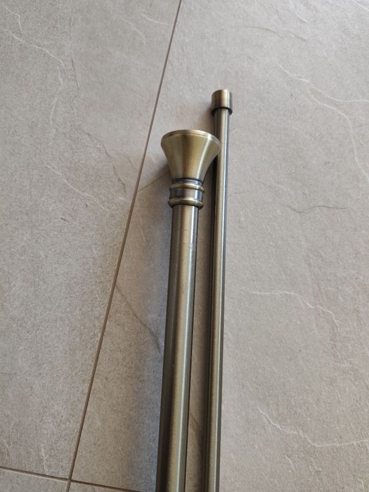 Karnisze dwutorowe, kolor złoty postarzany