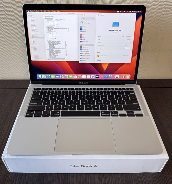 Open Box!New!Macbook Air 13” M1 8/256Gb 2ц/100% Silver повний комплект
