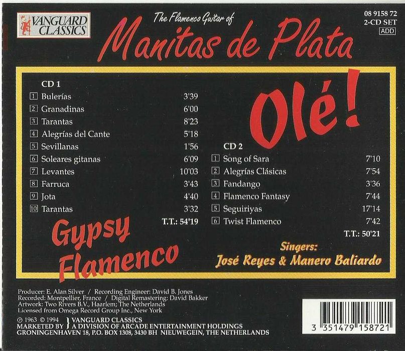 Manitas de Plata - Olé!- Gypsy Flamenco (2 CD)