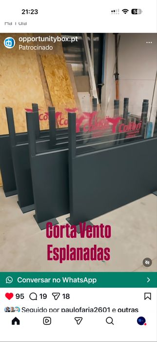 Corta vento e floreiras separadores de ambientes