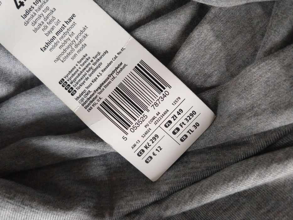 Nowa bluzka szara dekolt