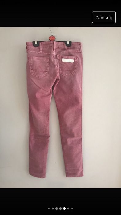 Jeansy damskie wrangler Molly w26 l32 waskie skinny koralowe