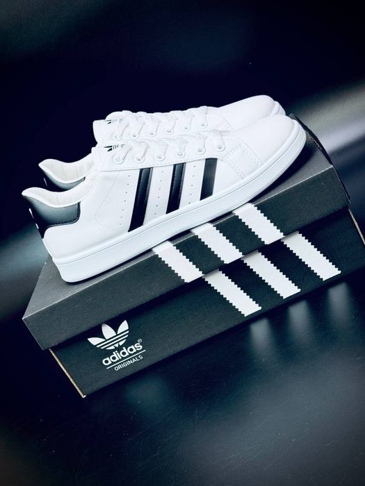 Мужские белые леьние кроссовки adidas Advantage Campus кросовки адидас кожаные чоловічі кросівки адідас кампус/кампусы
