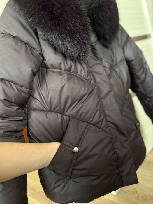 куртка шоколадна зимова жіноча 46 розмір S-M