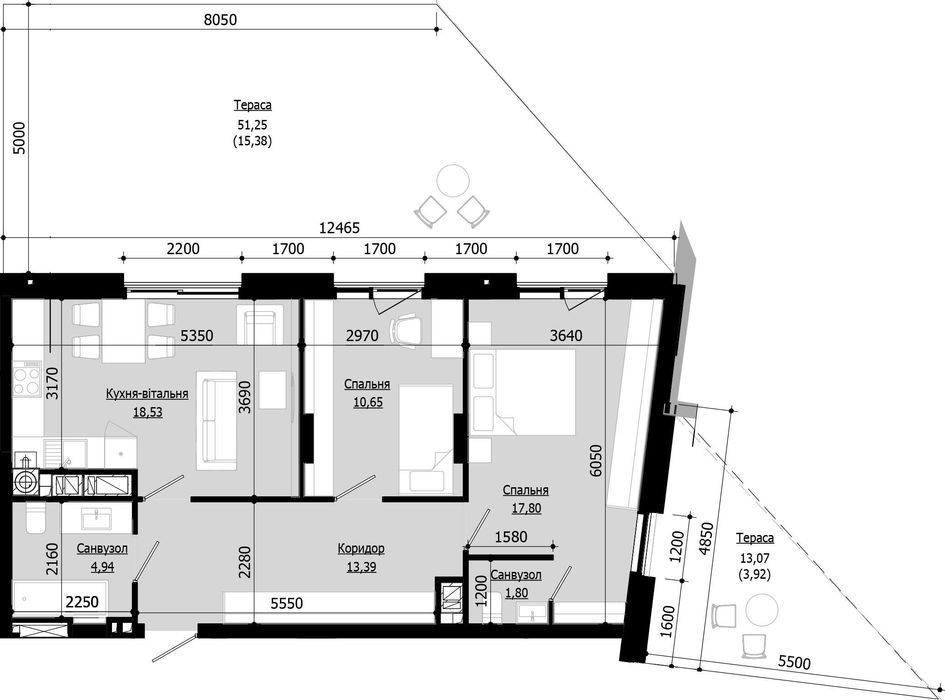 2-комнатная квартира по адресу (площадь 86,4 м²) - Atlanta.ua - фото 3