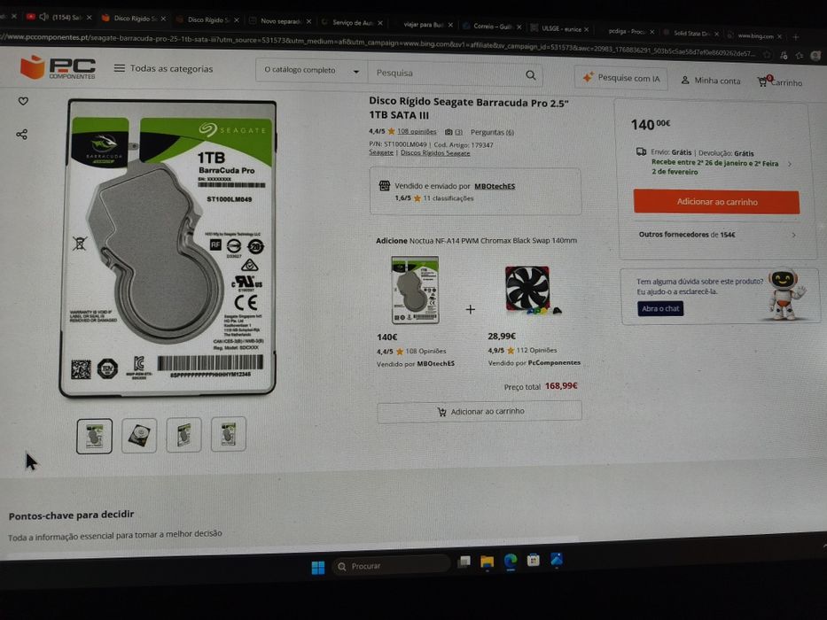 Disco rígido 2.5 de 1TB / 7200rpm