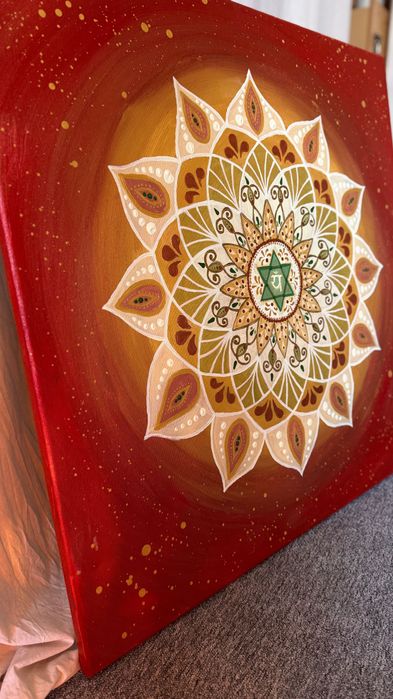 Obraz na płótnie- mandala ręcznie robiony 80x80