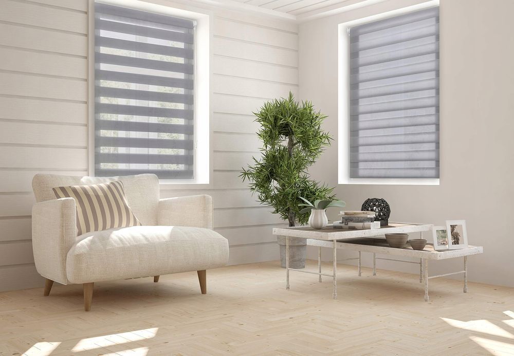 Roleta Regulowana Dzień Noc Blindecor Szara 77 Cm X 180 Cm