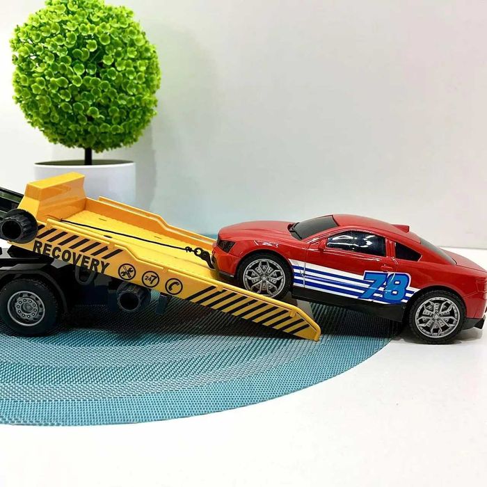 Спецтехніка Евакуатор інерція звуки підсвічування  Жовтий (666-66 P)