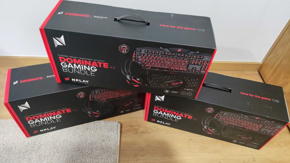 Bundle gaming, teclado, rato, headphone, tapete, Nplay