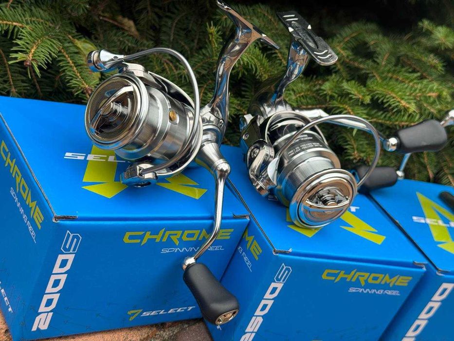 Спиннинговая катушка Select Chrome 2000-2500-4000S 6+1 котушка Хром