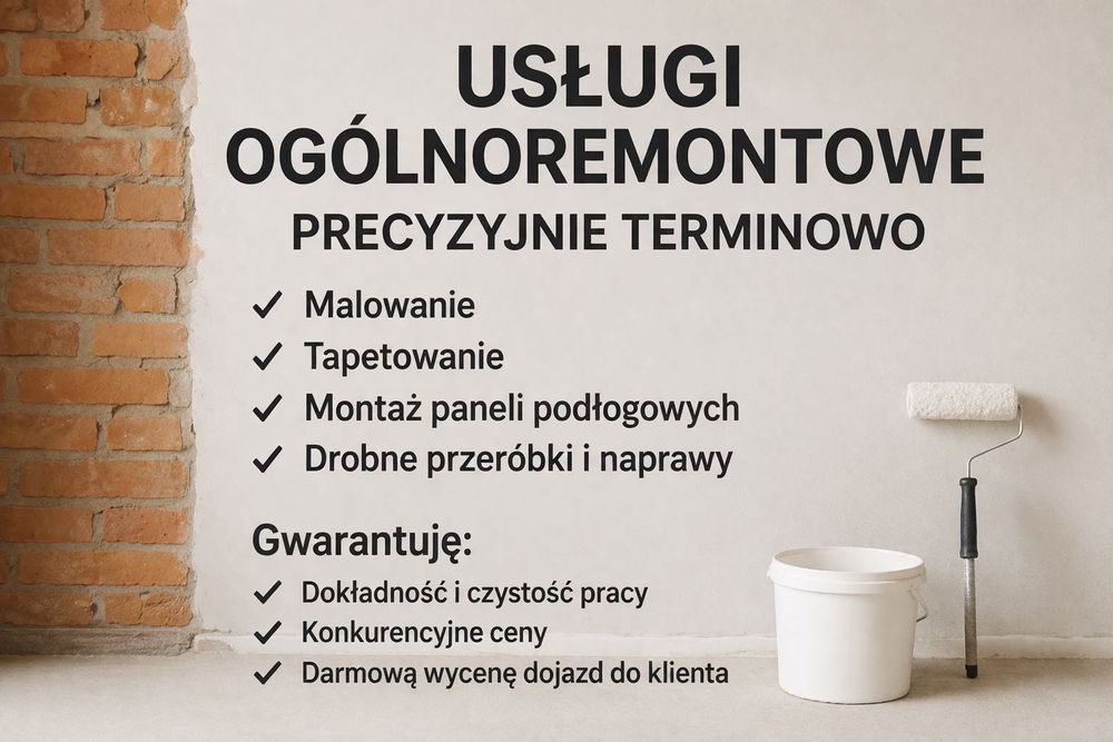 Usługi
Ogólnoremontowe solidnie i terminowo