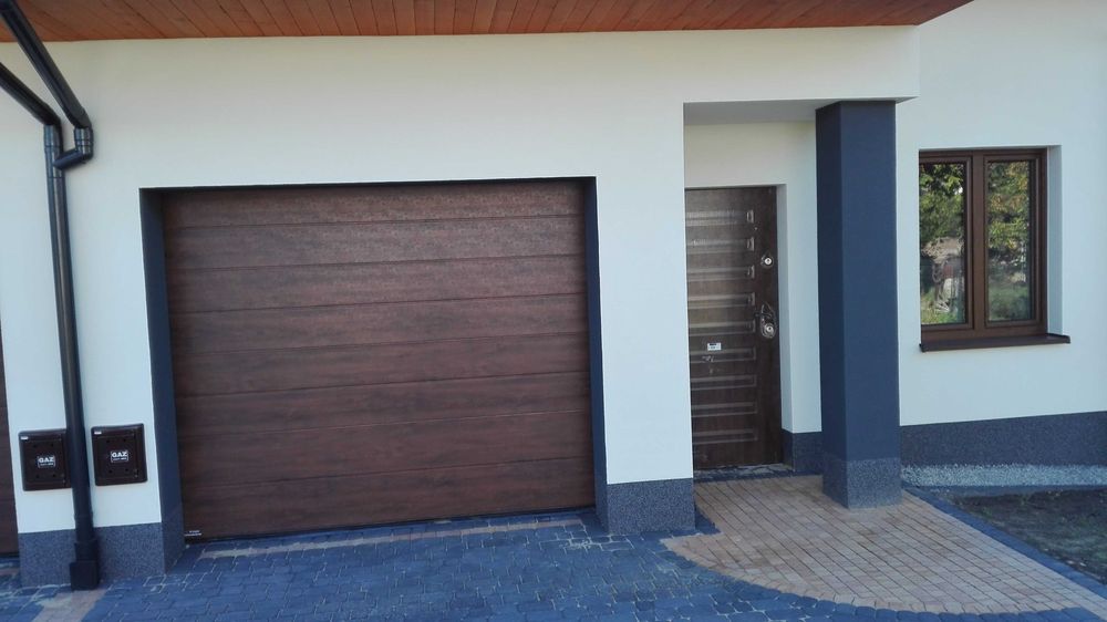 Brama segmentowa GARAŻOWA złoty dąb