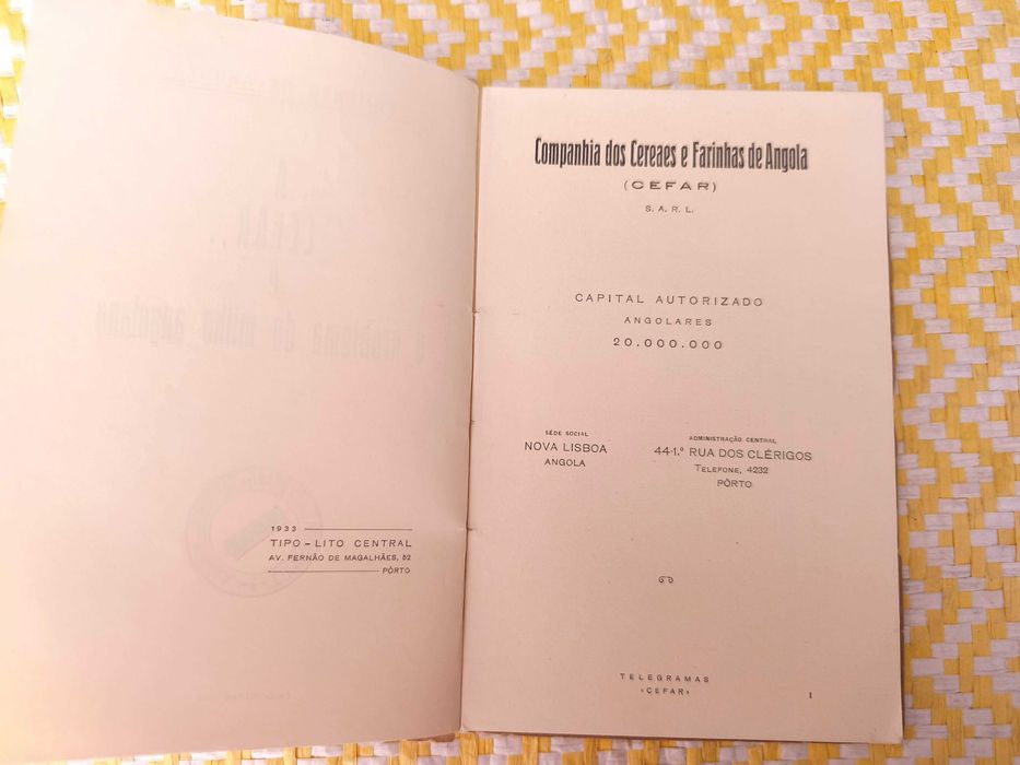 A CEFAR e o problema do milho Angolano – 
Fomento de Angola