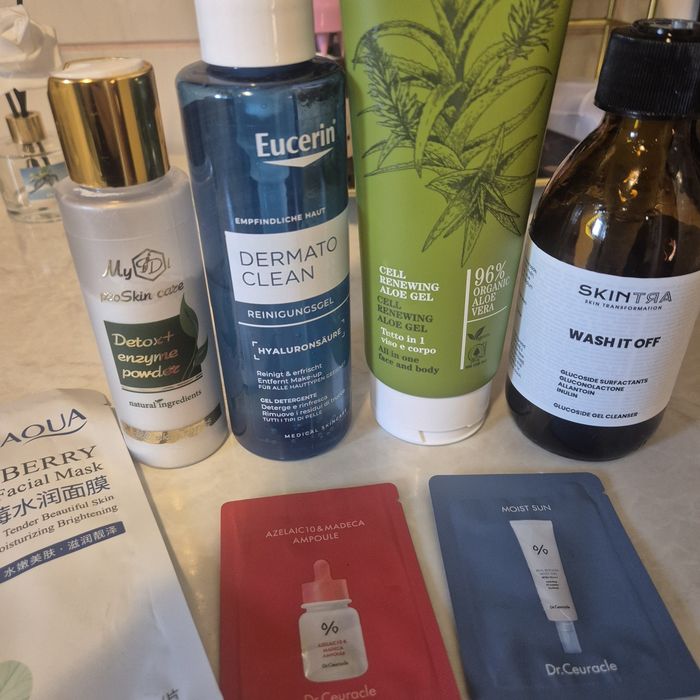Лот доглядової косметики: Eucerin, SkinTra, Bioearth, MyIDi + тканинна маска та пробники Dr.Ceuracle