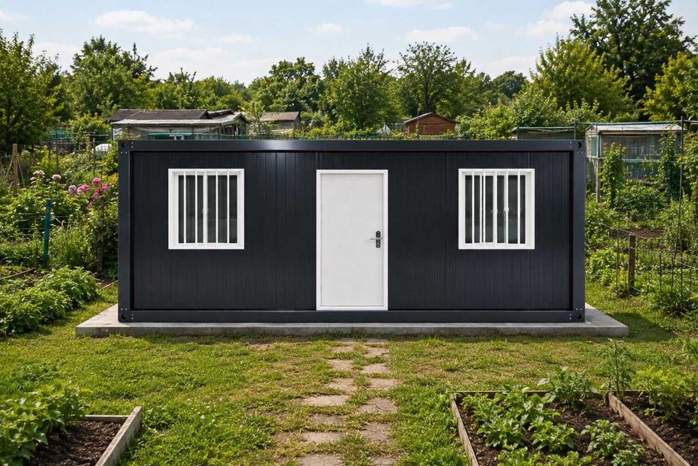 Kontener mieszkalny/biurowy 3 × 6 m – kolor grafitowy