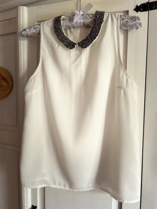 Bluzka Pimkie biała z kołnierzykiem S