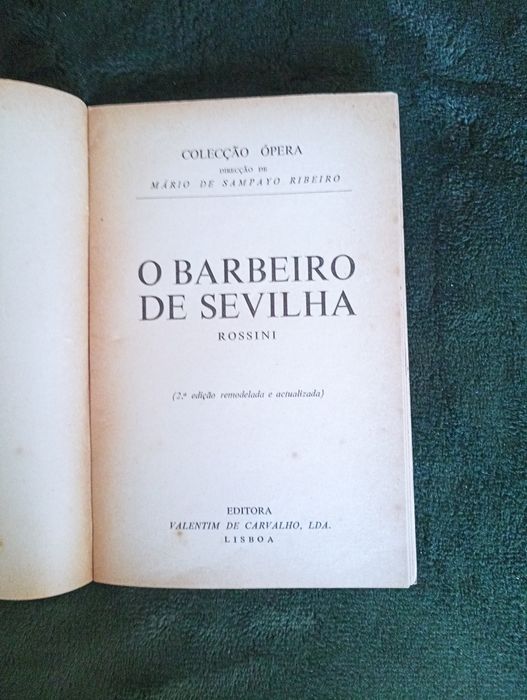Livro / Libreto - O Barbeiro de Sevilha - Rossini  2ª edição 195?