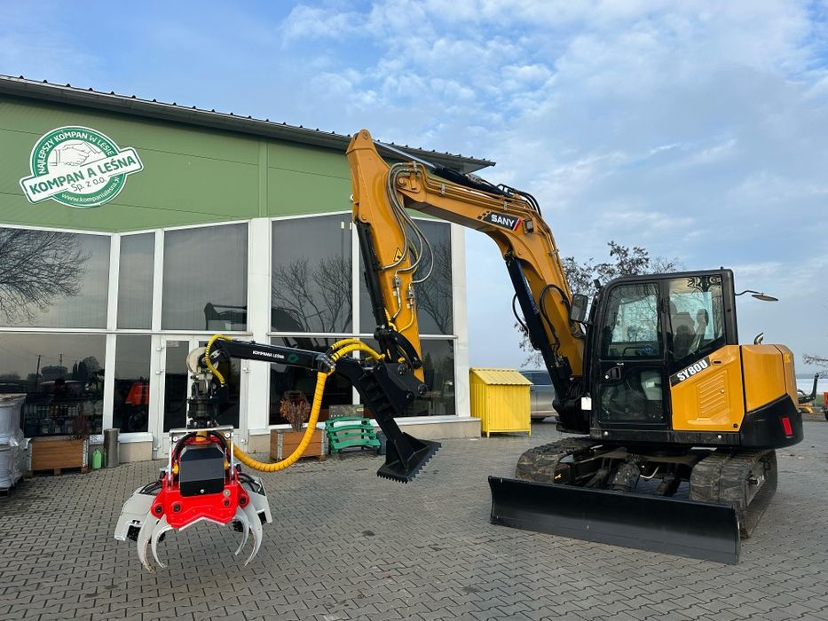 Harvester NOWA  koparka SANY z głowicą harwesterowa NISULA 425H