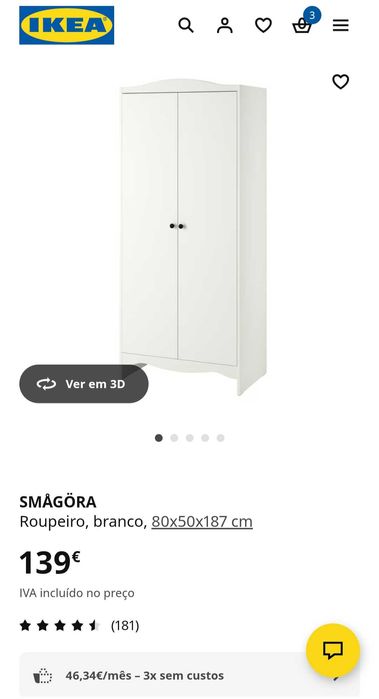 Guarda roupa/ Roupeiro/ Armário IKEA SMAGORA
