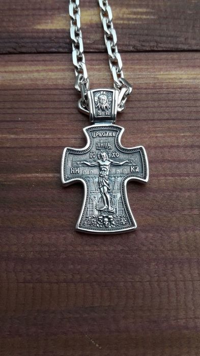 Срібний хрестик кулон ладанка серебряная  срібло серебро крестик 925