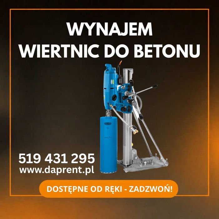 Wiertnica do betonu Tyrolit DME33 + korony 52-400mm | Wynajem