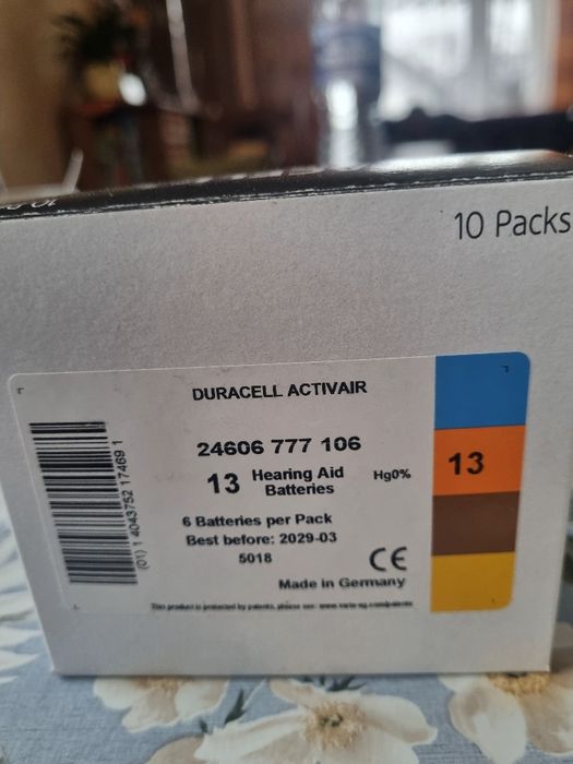 Baterie duracell activair do aparatu słuchowego 13