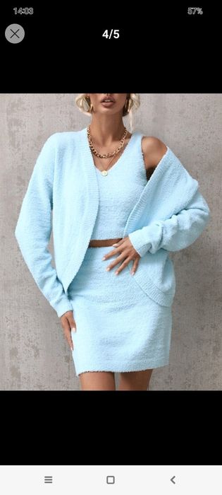 Piękny 3 częściowy zestaw  Shein Dzianinowy l/xl