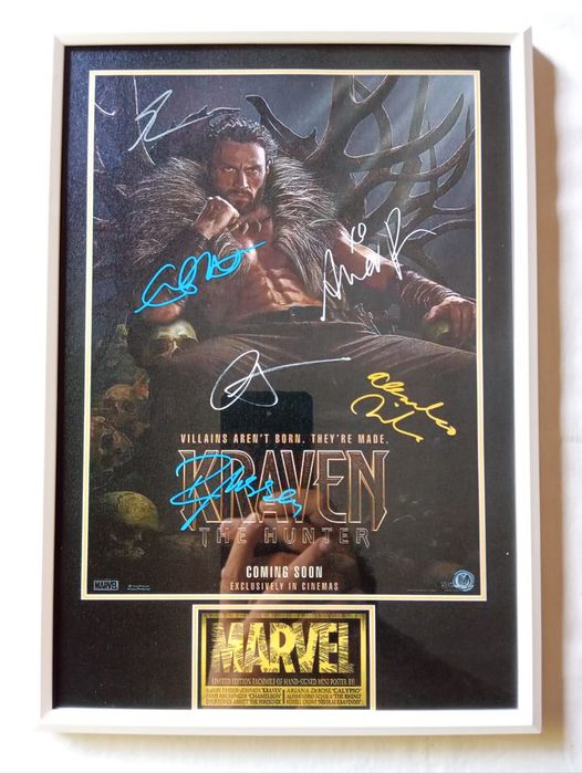 Moldura Filme Kraven the Hunter com Autógrafos (A4)