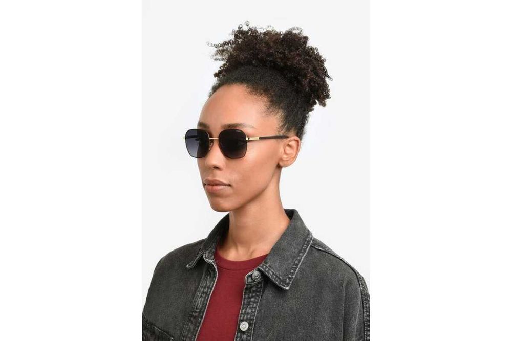 Óculos de sol HUGO BOSS espelhados cinza/dourado (novos)