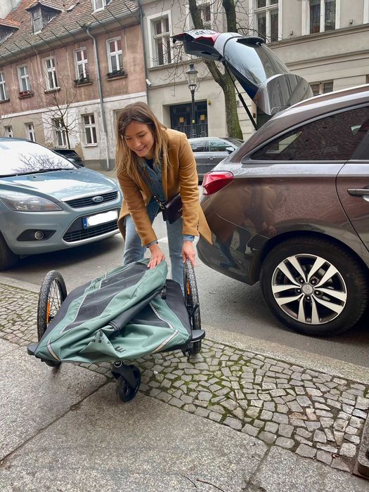 Wózek dla psa i przyczepka rowerowa dla psa do 40 kg lub kota norma UE