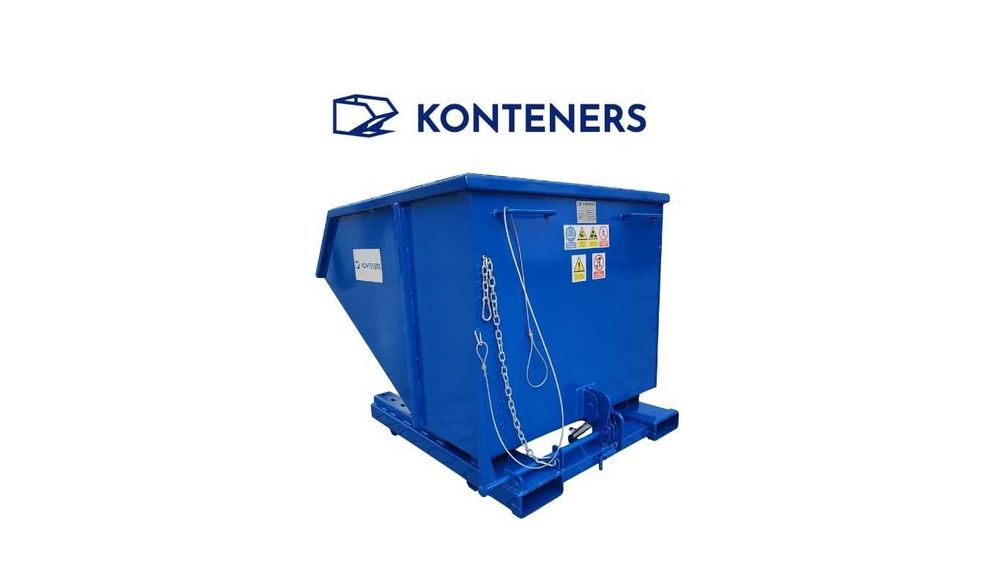 Kontener samowyładowczy, koleba, koliba, pojemnik 1 m3 na drewno, złom