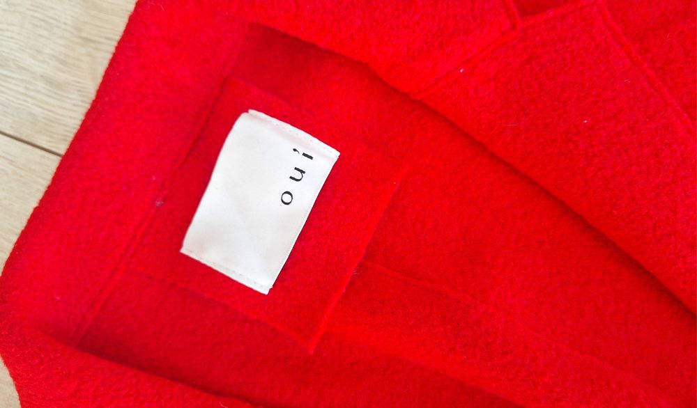 Płaszcz OUI – 52% Virgin Wool (Wełna Dziewicza) | Jak Nowy | Czerwony