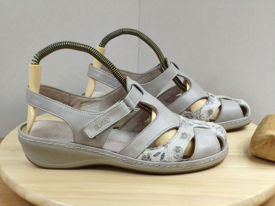 Sandały r. 39 Suave Ivory damskie skórzane do szerokiej stopy na rzep