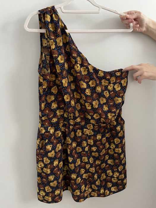 Sukienka na jedno ramie 44 xL jesienne wzory