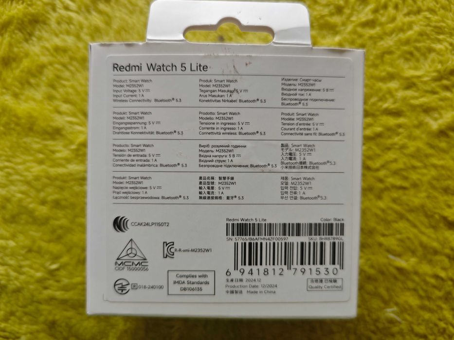 NOWY Smartwatch XIAOMI Redmi Watch 5 Lite Czarny