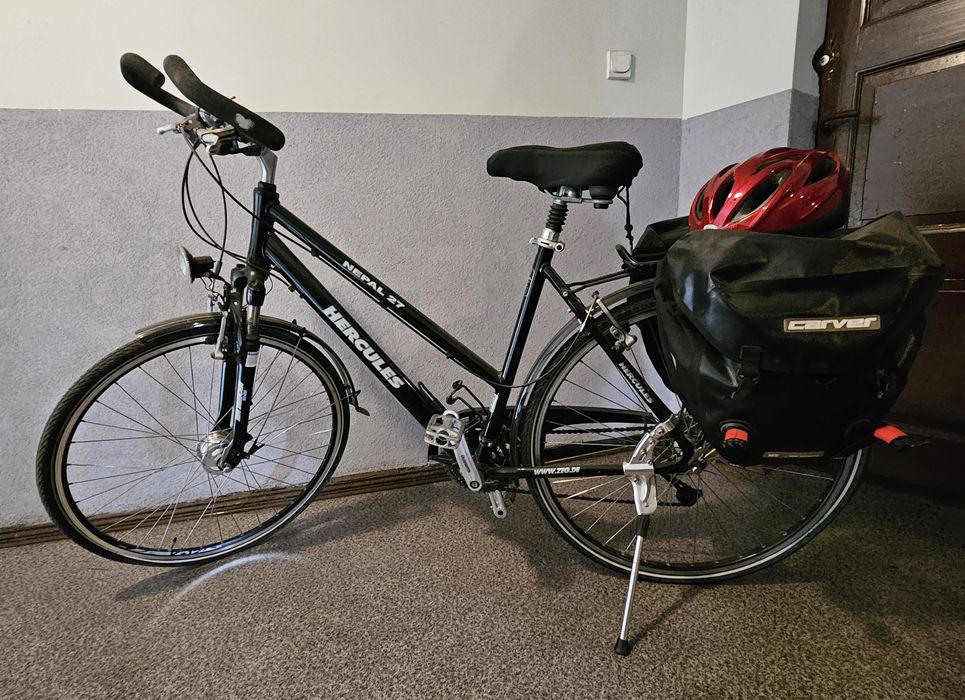 Hercules Nepal 27 – trekkingowy / turystyczny – Shimano + sakwy + kask