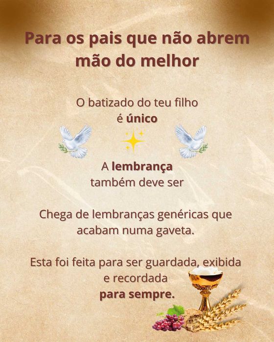 Lembrança de luxo - personalizada - Batismo e 1a Comunhão